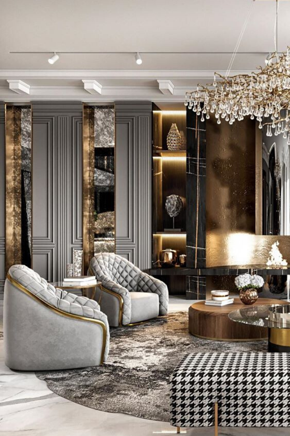 Stunning Living Rooms With Gold Accents | Dezign Lover Blog